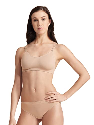 Capezio Women's Seamless Clear Back Bra With Transition Straps, Nude, Large - Image 4
