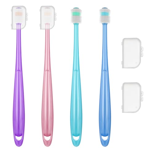 EupHHonycs 4 Pcs 360-Degree Small Dog and Cat Soft Toothbrush Pet Toothbrush for Small Dog and Cat Puppy