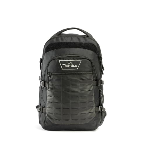Image of Tripole Falcops 32L Tactical Laptop Backpack with Laser-Cut MOLLE Webbing | Water Repellent | for Daily use, Army, Office & Outdoor | 3 Year Warranty (Black)