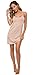 AUHEGN Women's Basic Adjustable Spaghetti Strap Cami Slip Mini Dress (X-Large, Nude)