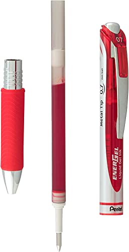 Pentel Energel Liquid Gel Ink Pens 0.7 Mm - Pack Of 5 Red Deluxe Rtx Energel Pens With 3 Refills #TOP1