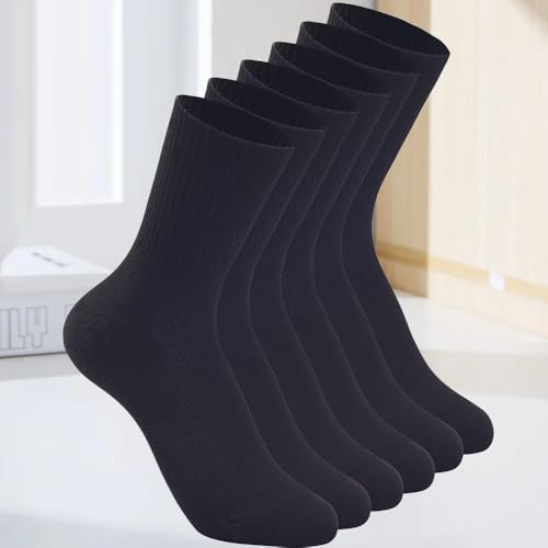 3-Pack Women’s Lightweight Thin Crew Socks, Casual Calf Socks for Everyday Wear, Sizes 6-11