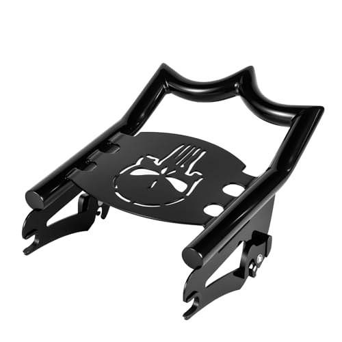 TIKGETUP Crown Detachable Luggage Rack for Harley Touring 2009-2026 Street Road Electra Glide/Road King Black Skull