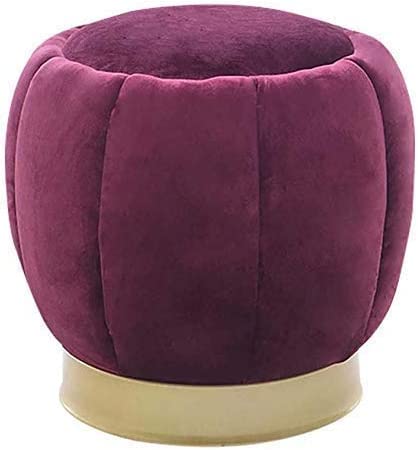 Tabouret de siège rond repose-pieds moderne en velours 45 cm de haut
