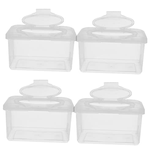 DOITOOL Caja De 4 Piezas Transparente con Capacidad para Contenedores Húmedos para Padres Tapa Exterior para Bebés Sellado De Almacenamiento Soporte Portátil Transparente Y Fresco