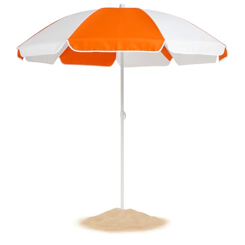 FORA Sombrilla de Playa 150cm – Parasol Bicolor de Nylon con 8 Paneles, Diámetro 150...