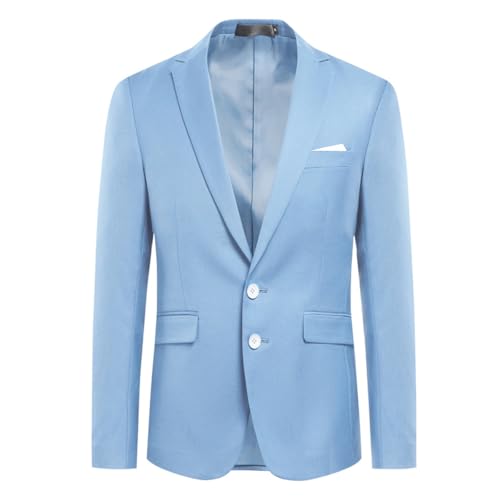 Allthemen Chaqueta de traje para hombre, saco de corte ajustado, blazer moderno para negocios, bodas y ocio, Azul 3, S