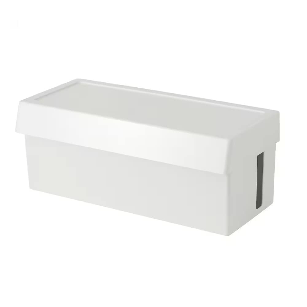 NT-STAR Cable Management Box with lid, White, ABS Plastic(Depth: 14 cm (5 ½ ") Height: 13 cm (5 ") Width: 32 cm (12 ½ "))