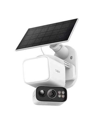 Tapo 2K Outdoor Pan/Tilt Wireless Floodlight Security Camera - Battery Power with Solar, 360º AI Motion Tracking, Person/Vehicle Detection, Subscription-Free Local Storage or Optional Cloud, C615F KIT