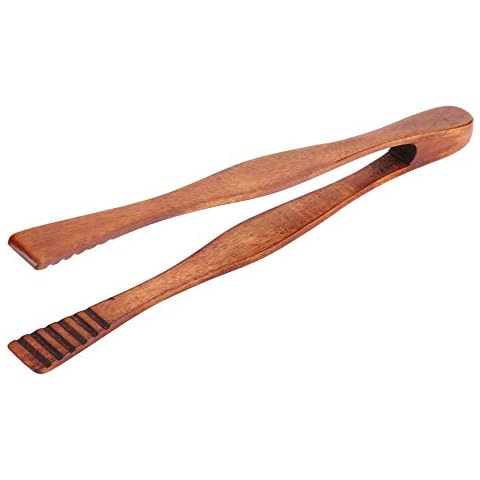 BBQ Cooking Tongs Wooden Clip Buffet Food Tongs Bread Steak Kitchen Clamp Serving Tool Cover