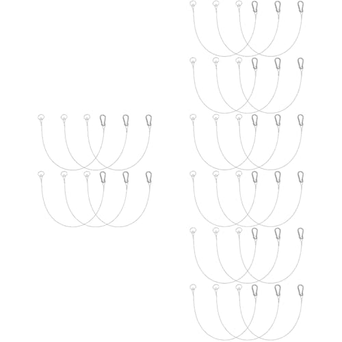 STOBAZA 4sets 6pcs Stainless Steel Ropes for Safety and Durability for Indoor and Outdoor Use Heavy Duty Lanyard Safety Strap for String Lights Railings and More 6pcs*4