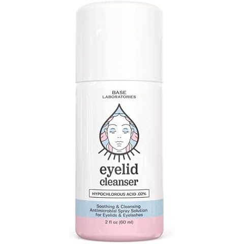 Base Labs Hypochlorous Acid Spray 0.02% Eyelid Cleanser | Gentle Eyelid and Eyelash Cleanser Spray | Eye Care for Blepharitis Treatment, Dry Eye Relief, and Stye Eye Cleaner | 60mL Cover