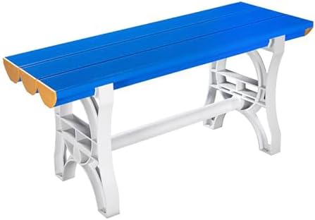 Waterproof ABS Plastic Park Bench, Heavy-Duty 500kg Capacity Outdoor 2-Person Chair for Gym, Poolside, Bathroom & Lounge, Stylish Slatted Seat Design (71in)