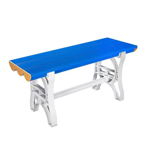 Banco de parque de plástico ABS con listones, silla impermeable para 2 personas, ideal para gimnasio, piscina, baño y sala de estar, capacidad de peso de 500 kg (L: 120 cm)