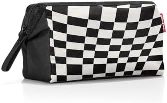 reisenthel Travelcosmetic romby black mocna, wytrzymała i praktyczna podróżna kosmetyczka, pasek na rękę, wodoodporny materiał, Diamonds Mocha, 26 cm, kuferek na