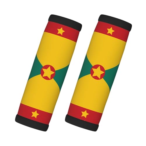 2 Pcs Luggage Handle Wraps, Flag of Grenada Print Grip Handle Cover/Travel Bag Identifier for Suitcase Accessories