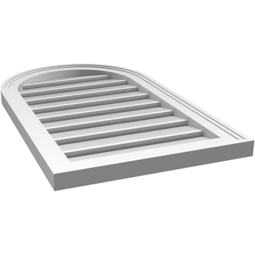Ekena Millwork GVPRT18X3002SF Round Top Surface Mount PVC Gable Vent, 18"W x 30"H, Factory Primed White by Ekena Millwork - Image 5