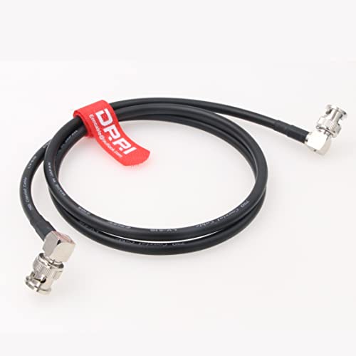 DRRI Canare12G-SDI 4K UHD Right-Angle BNC to Right-Angle BNC Coaxial Cable for Video Monitor (1M, Black), (1M) US - Image 2