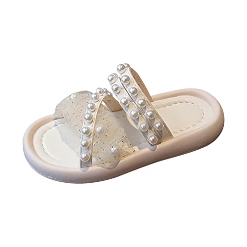 Children's Girls Summer Outdoor Sandals Pearl Lace Princess Shoes Soft Bottom Non Slip Beach Shoes Slipper Boots