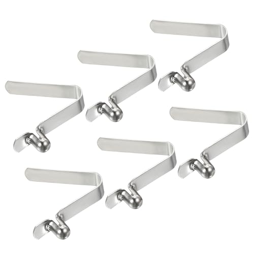 PATIKIL 5.5x3.8mm Kayak Paddle Snaps, 6 Pack Tent Pole Clips Steel V Shaped Single Pin Push Button Spring Clips Lock Tube Pole Clips for Camping Awning