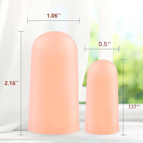 Image of Promifun Gel Toe Caps, 16 Pack Toe Protectors for Women, Silicone Toe Covers Sleeves for Men, Blisters, Corns, Friction Pain Relief (Beige, Multi-Size)