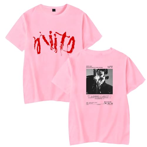 Photo de DPR Ian T-shirt col rond à manches courtes pour homme et femme Impression décontractée Mode Tour Hip Hop Streetwear, Rose - HL12445, 4XL