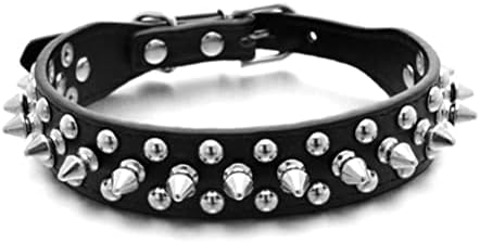 Dog Leather Collar 5cm Spike Spiked Rivet Stud Studded Large Pet - Foto 12
