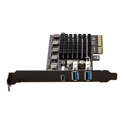 Image of 2 Port USB Type A 3.2 and Single Port USB-C 3.2 Gen 2x2 PCI-e Gen 3 x4 Expansion Card