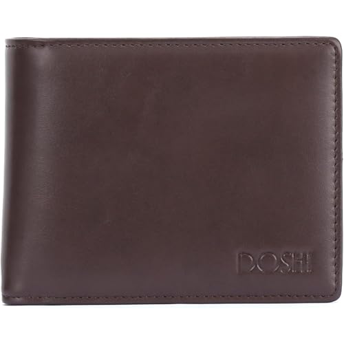 DOSHI - Classic Slim Bifold Wallet for Men - RFID Protection Vegan Leather Wallet with Card Slots - Luxury Men's Wallet with Folded Edges Design - Vegan Slim Wallet