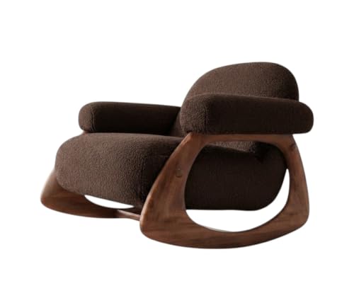 Image of CRAFTCITY Sheesham Wood Elegant Chair with /Living Room Chair /Rose Wood Rocking Chair,Pre-Assembled (Brown, Rocking Chair Without Footrest)