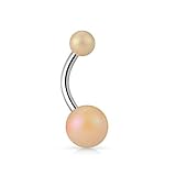 Lieferung 1 Stck. Tapsi´s Coolbodyart® Bauchnabelpiercing Edelstahl Chirurgenstahl 316L 10mm Acrylball Pfirsich