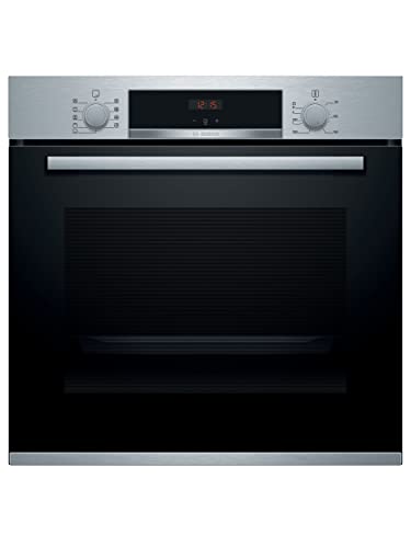 Bosch Home & Kitchen Appliances Bosch HBS534BS0B Serie 4 Built-in Oven with Cleaning Assistance, 3D Hotair, EcoClean Direct and LED Display, 60 x 60 cm, Stainless steel