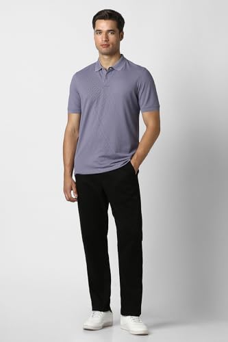 Image of Peter England Perform Men's Asymmetric Print Polo T-Shirt