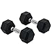 HOMCOM Juego de Mancuernas Hexagonales 2 x 8 kg...
