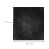 Relaxdays Kuscheldecke extragroß aus Polyester, Fleece, bei 30°C waschbar, HBT: 1 x 200 x 220 cm, schwarz
