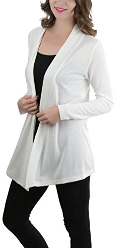 Image of ToBeInStyle Womens Open Front Long Sleeve Lightweight Asymmetrical Draped Cardigan with Side Pockets