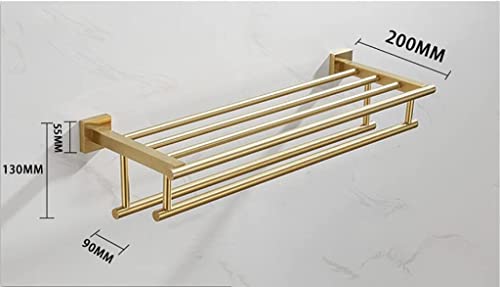 Barre de serviettes double en acier inoxydable or brossé mural 70cm - 6