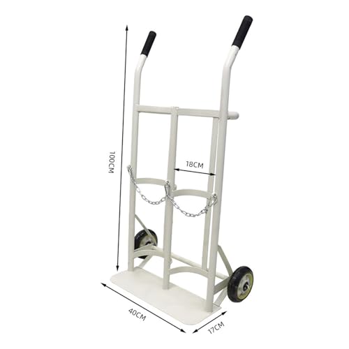 Support pour bouteilles de gaz blanc 40x17x100 cm mobile