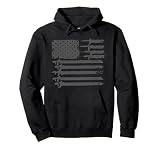 Guns Flag Distressed Gift Tshirts Veterans Hunters Pullover Hoodie