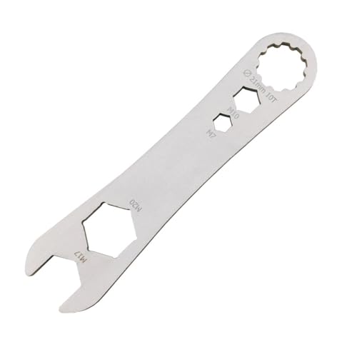 HOUSON Herramienta multifunción para pedal 5 en 1, llave de pedal para bicicleta de carretera y MTB con funciones clave (20/17/10/7 mm) 10 dientes herramienta de extracción
