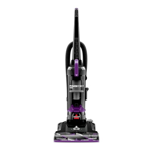 BISSEL PowerForce Helix Bagless Upright Vacuum, Powerful Suction for Pet Hair & Multi-Surface Cleaning, Scatter-Free Technology, Large Dirt Tank, 23ft Cord, 5 Height Settings (Purple)