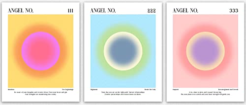 Gifts for home set of 3 affiches Angel Numbers colorées