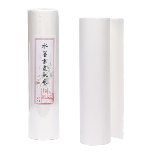 MEGREZ Pacote de rolo Xuan papel espesso caligrafia Xuan papel Sumi para prática chinês japonês, 35