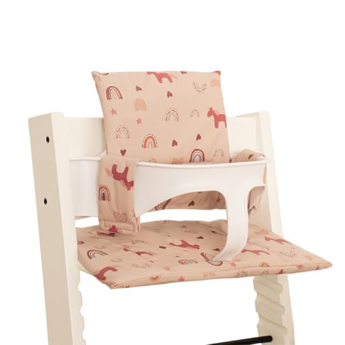 HALAA VAUVA Baby Cushion Set Soft and Comfort High Chair Cushion for Infant, Toddler High Chair Accessories Easy to Clean and Install, DJ Pink