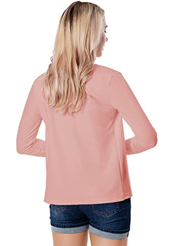 Image of YMING Womens Open Front Work Blazer Business Long Sleeve Jackets Solid Color Office Short Cardigans