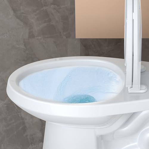 Senfot Two Piece Toilet Elongated ADA 17.5" Height, Side Press Flush Split Toilet with Under-Locking Lid, Toilets for Bathrooms Comfort, Powerful Flushing American Standard Toilet, White - Image 6