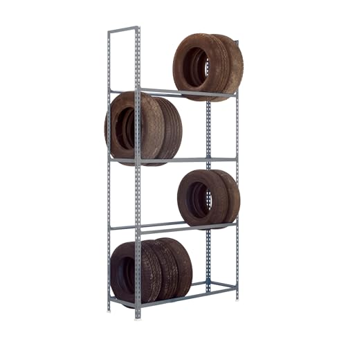 Simon Rack Étagère á pneus, 20 pneus, 2000x1200x300 mm, Porte-Pneu en Métal, Charge jusqu'à 90 kg, Gris - Simonauto
