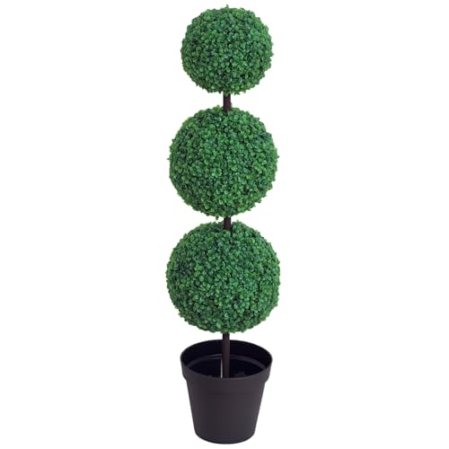 Outsunny Boj Artificial Topiary Artificial en Forma de Bolas Dim. Ø 30 x 112 cm, color verde