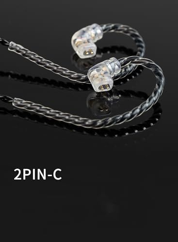 KZ ZS10 Pro IEM Cable, Type-C USB C Earbuds Cable, KBEAR CX01 OFC in Ear Monitor Headphones Cords for ZS12 PRO X, ZSN PRO X, EDX PRO, ZAR, ZA12, Castor,ZAS, CCA CRA (QDC-Pins without Mic, Black, 1.2m)