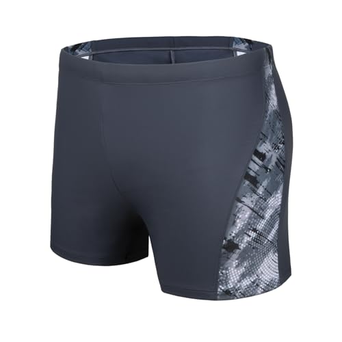 WHCREAT Badehose Herren Kurz Schwimmhose Eng Schnelltrocknende Badeshorts mit Kordelzug, Nebliges Grau L